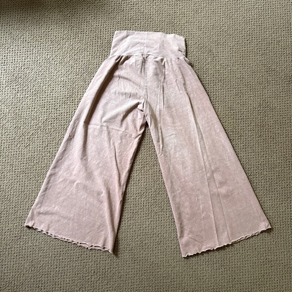 Earth Creations High-Waisted Hemp Pink Wide-Leg Pants Women’s M